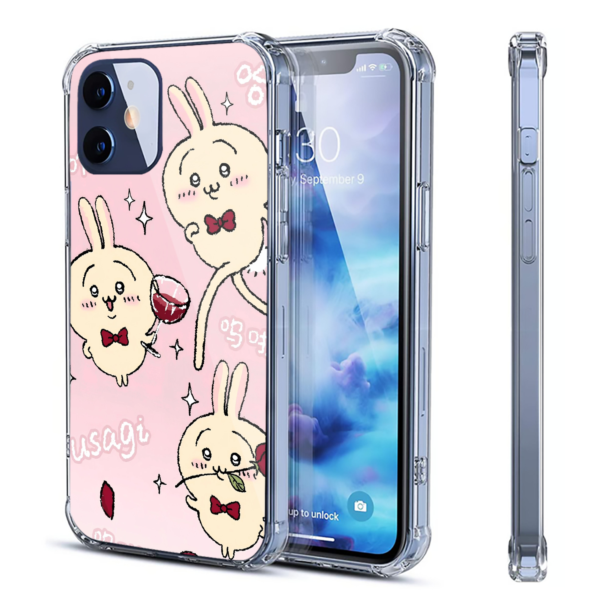 （画像用） ちいかわ Chii-kawa 【iPhone 12シリーズ対応】透明スマホケース（クリアソフトケース）